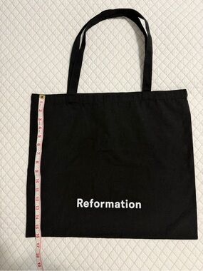 Reformation Black Canvas Tote Bag Eco-Friendly Graphic Shopping Book Bag